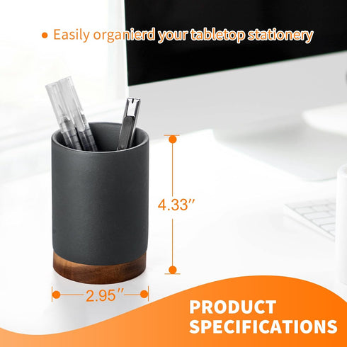 Set 2) Pen Holder for Desk, Ceramic Pencil Organizer & Makeup Brush Holder, Office Decor and Desk AccessoriesPerfect