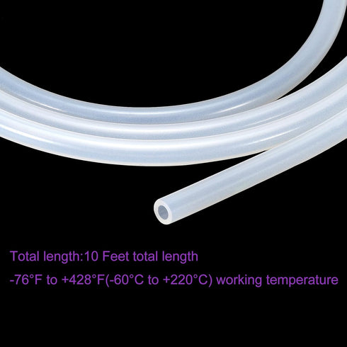 DMiotech 5mm ID 8mm OD Silicone Tube: 10 Feet Translucent Industrial Tubing for Water Air Pump Applications