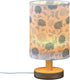 ALAZA Bedside Table Lamp for Bedroom Blue Chrysanthemum Floral Nightstand LED Light Lamps with USB Port Linen Fabric