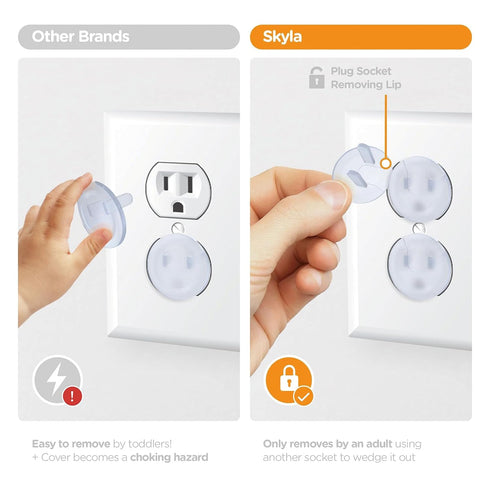 100 Pack Outlet Covers Baby Proofing Clear Outlet Covers Baby Safety Outlet Plug Covers Safe & Secure Electric Plug