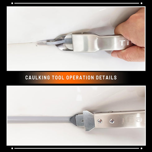 Stainless Steel Caulking Tool Kit, 4 in 1 Grout Removal Tool for Kitchen, Bathroom, Floor Sealant