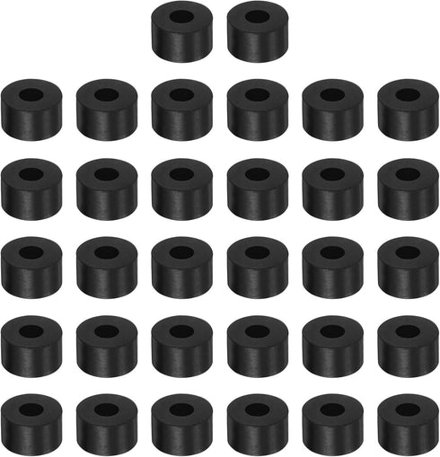 32pcs Rubber Spacer 1 Inch OD 0.4 Inch ID 0.6 Inch Thick Neoprene Round Anti Vibration Isolation Pads for Home Cars