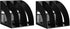 Marte Vanci 2 Pcs Magazine File Holder, Black Plastic Desktop Organizer, Sturdy Vertical 3 Section Folder