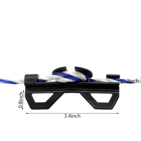 10 Pcs Electric Fence Tightener Insulator, Plastic Cord Tensioners, Black Wire Tensioners