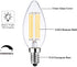 LED E14 Base Light Bulbs, Warm White 2700K, 60W Dimmable, 6W Candle Bulb, 6 Pack