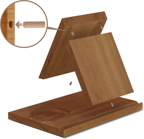 LITIVY Wooden Triangle Bookmark, Small Bookshelf with Drink Holder, Wood Book Reading Rest with Slotted, Book Corner