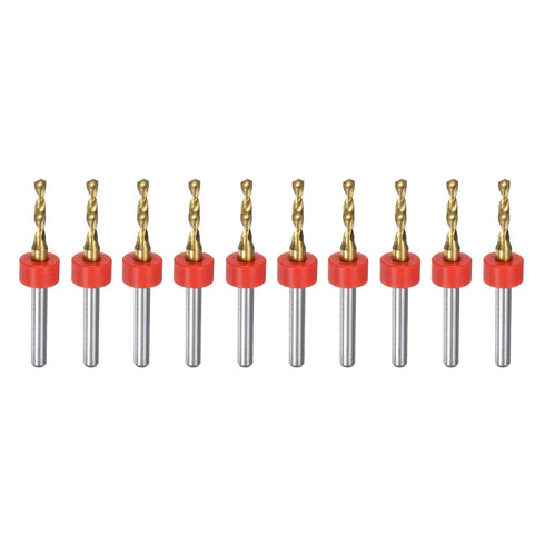 uxcell 10pcs PCB Drill Bits, 1/8" Shank Titanium Coated Carbide Mini Drill Bits Set for Circuit Board
