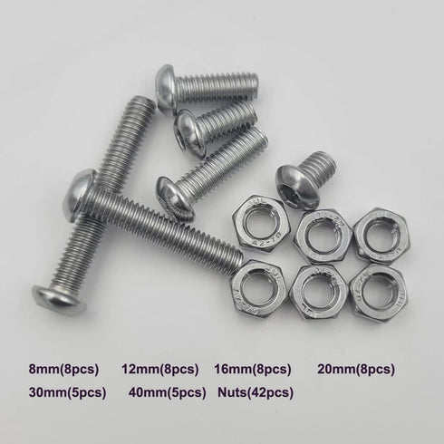 84Pcs M6 Hex Pan Head Cap Bolts Nuts Screws Assortment Set - 304 Stainless Steel Allen Socket Drive (84PCS M6)