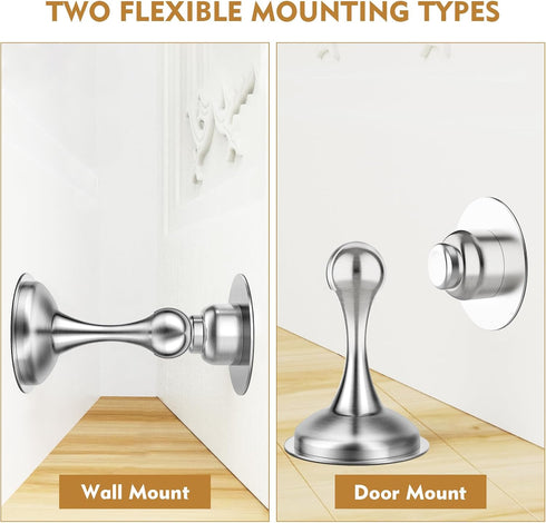 Door Stoppers Magnetic Door Catch for Wall, Heavy Duty Stainless Steel Door Stop Holder for Wall and Floor Mounting