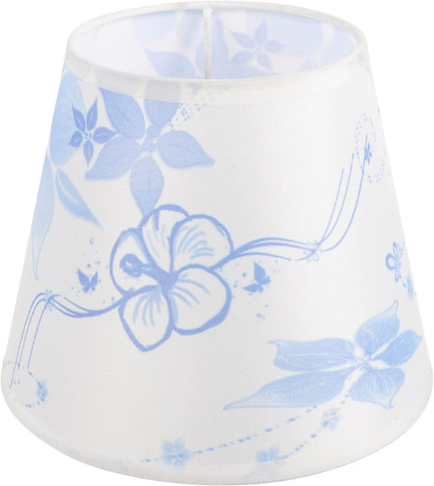 Elegant Blue Fabric Lamp Shade Small Pleated Vintage Style Replacement for Table