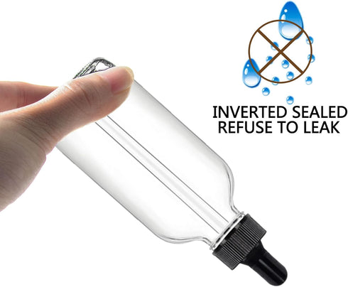 24 Pack 4oz Clear Glass Dropper Bottles, Eye Dropper Bottles with Glass Droppers for Essential Oils