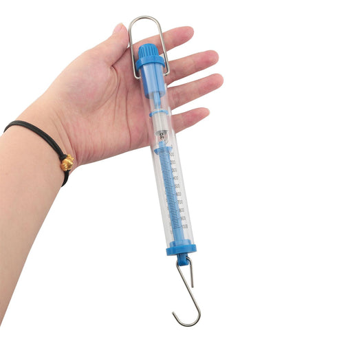 2PCS 1000g/10N Capacity Plastic Tubular Spring Scale with Zeroing Capability, Plastic Body