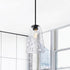 8 1-Light Hammered Edvivi Matte Black Pendant Light, in. Mini Hanging Light Fixture with Glass Shade, Adjustable