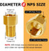 Hooshing 1/2" Male to 1/2" Female Straight Thread Brass Extension Pipe Fitting for Tub Spout/Shower, 1.97 Inch