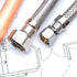 Highcraft 8" Faucet Hose Connector, 1/2" IPS X 3/8" Comp FIP, Flexible Braided Stainless Steel Supply Line, Pack of 2