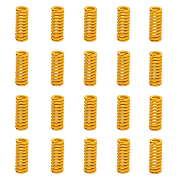 20pcs 8mm OD 20mm Long Light Load Compression Mould Die Spring Yellow for Ender 3s Bed