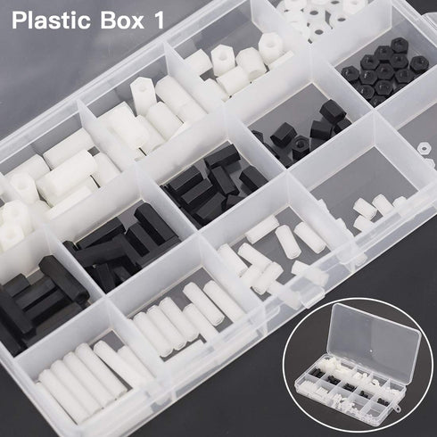 Hilitchi 360pcs M2 M3 M4 Male Female Nylon Hex Spacer Standoff Screw Nut Assortment Kit