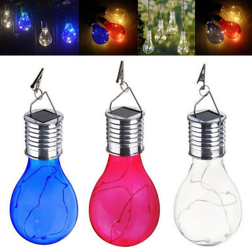 WHAPELQ Bulb Solar Hanging Camping Lights Garden Yard Pathway Waterproof LED Light (Green)