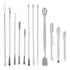 12Pcs Set Set Bordstract Laboratory Spatula , Stainless Steel Laboratory Spoon Dual Ended Sampling Scoop Kit for Labs