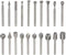 Yakamoz 20pcs 1/8" Shank High Speed Steel Rotary Files Burrs, Wood Milling Set for DIY Woodworking