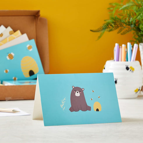 BEST PAPER GREETINGS Bear Note Cards Honey Bee Thank You Cards & Envelopes - 48 Pack 4 x 6 in Bee Themed Stationery