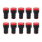 LED Indicator Light AC/DC 110V 20mA Flush Panel Mount Red, 10 Pcs
