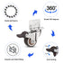 Heavy Duty Casters Set of 4 with Brake, L-Shape Side Mount TPR Plate Caster Wheels for Baby Bed, Carts, Kitchen
