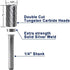 SB-5 Tungsten Carbide Burr, Cylinder Shape Double Cut Rotary Burrs File, 1/2'' Cutter Dia