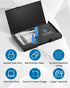 MaxGear Heavy-Duty Metal Business Card Holder - Slim Stainless Steel & ABS Case with Black Titanium Coating