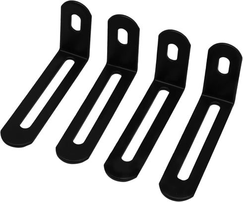 verkelly 10 0.94"x2.85"x0.59" Pcs Adjustable L Shape Corner Brackets, Metal Right Angle Braces Black Support Brackets