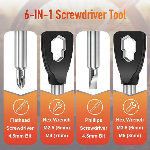 AOGUU 6-in-1 Stocking Stuffers for Men, Keychain Screwdriver Bit with Flathead and Phillips, Slotted and Hex Wrench