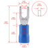 Baomain SV 2-3.5 Spade Terminal Vinyl Insulated, Single Crimp 1.5-2.5 mm², 16-14 Wire Size, Blue (100PCS)