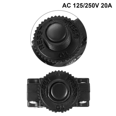 uxcell 5Pcs Thermal Overload Protector AC 125/250V 20A Push Button Reset Circuit Breaker