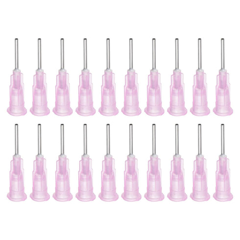 uxcell Industrial Blunt Tip Dispensing Needle with Luer Lock, 18G 1/2", 40 Pcs Pink for Liquid Glue Gun