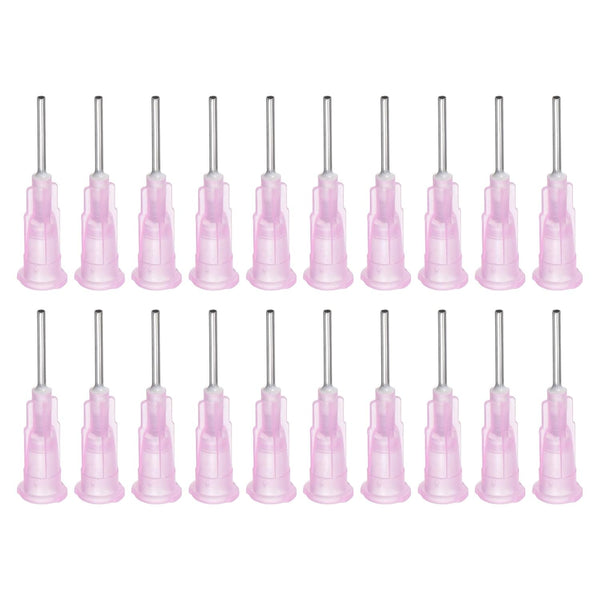 uxcell Industrial Blunt Tip Dispensing Needle with Luer Lock, 18G 1/2", 40 Pcs Pink for Liquid Glue Gun