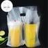 Ntwoiee 100 Pack Packaging (11.8x11 inches) Clear Handle Drink Drinking Poly Plastic Bags,Drink Carriers for Delivery