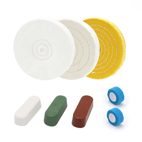 SCOTTCHEN 6inch Buffing Polishing Wheels, 1/2" Arbor Hole, Soft/Fine/Medium for Bench Grinder, 3PCS Kit