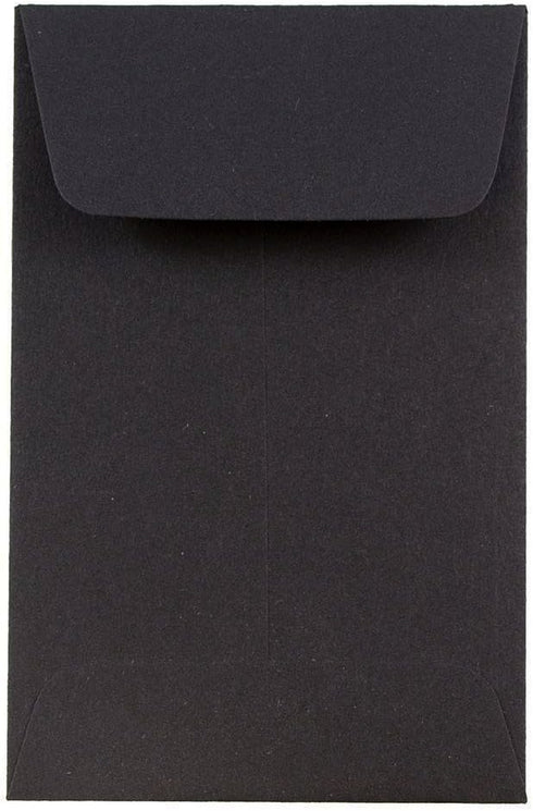 JAM PAPER Coin Business Envelopes #1 - Smooth Black, 2 1/4 x 3 1/2, 50/Pack