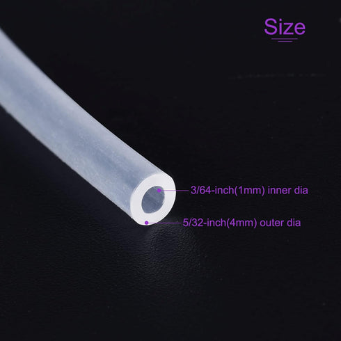 DMiotech 1mm ID 4mm OD Clear Silicone Tube, 6.6 Feet Industrial Tubing for Water Air Pump