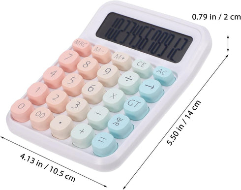 SEWACC Mechanical Calculator, Cute Multicolor Desk Calculator with Big Buttons, Basic Function, Office Desktop