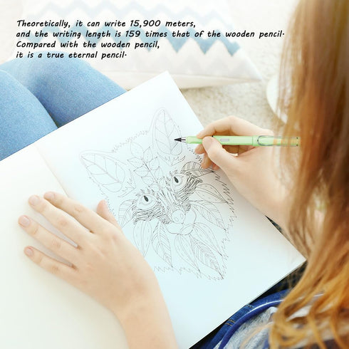Inkless Pencil with Eraser, 5 Sets of Infinity Everlasting Pencil, Reusable Infinite Pencil with Extra Erasers