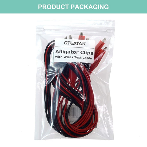 QTEATAK 3 Pairs of Alligator Clips with Wires, Test Cable Red-Black Wire Adhesive Design, 100cm/39.4 inches Long