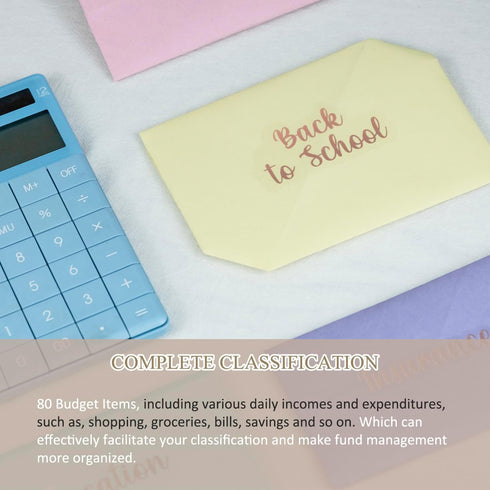 Mageeki Budget Stickers for Cash Envelopes, 80 Vinyl Decals for A6 Cash Binder & Finance Planner, Money Organizer