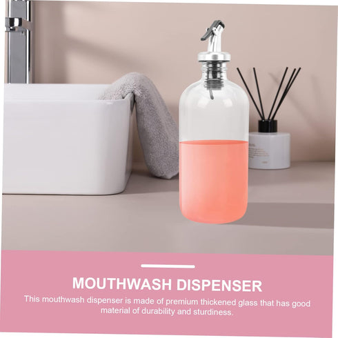 Set Mouthwash Dispenser Glass Bottle Cup Accessories Boys and Girls Adults Reusable Funnel for Guest Bathroom