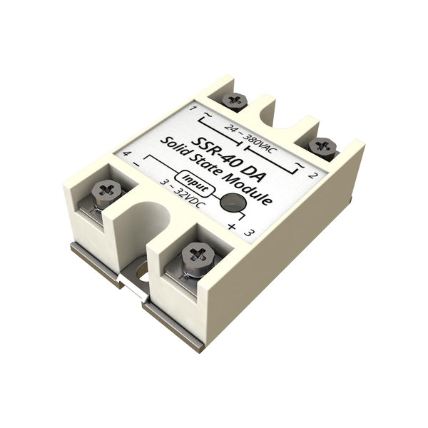 SSR-40DA Solid State Relay Module, Input 3-32V DC to Output 24-380V AC, 40A