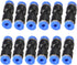 Straight Push Connectors, 12 X 4mm to 4mm Quick Release Pneumatic Connectors for Air Line Fittings (5/32, 2 Way)