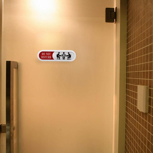 Do Not Disturb Welcome Please Knock Sign, Privacy Sign for Home Office, Slider Door Sign (Tells Room Vacant or Occupied)
