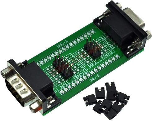 Electronics-Salon DB9 DB9 CZH-Labs D'sub Diagnostic Test Breakout Board, DSUB Connector Male to Female.
