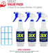 3X High Output Heavy Duty Spray Bottles, 3 Pack, 32 oz Professional Industrial Spray Bottles for Commercial, Household