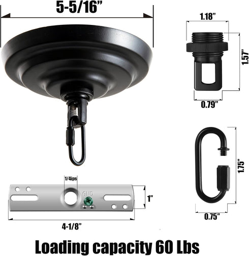 2 Pack 5-5/16 Inches 5-5/16 Inch of Light Canopy Kit, Heavy Duty Replacement Cover Plate with Mounting Hardware